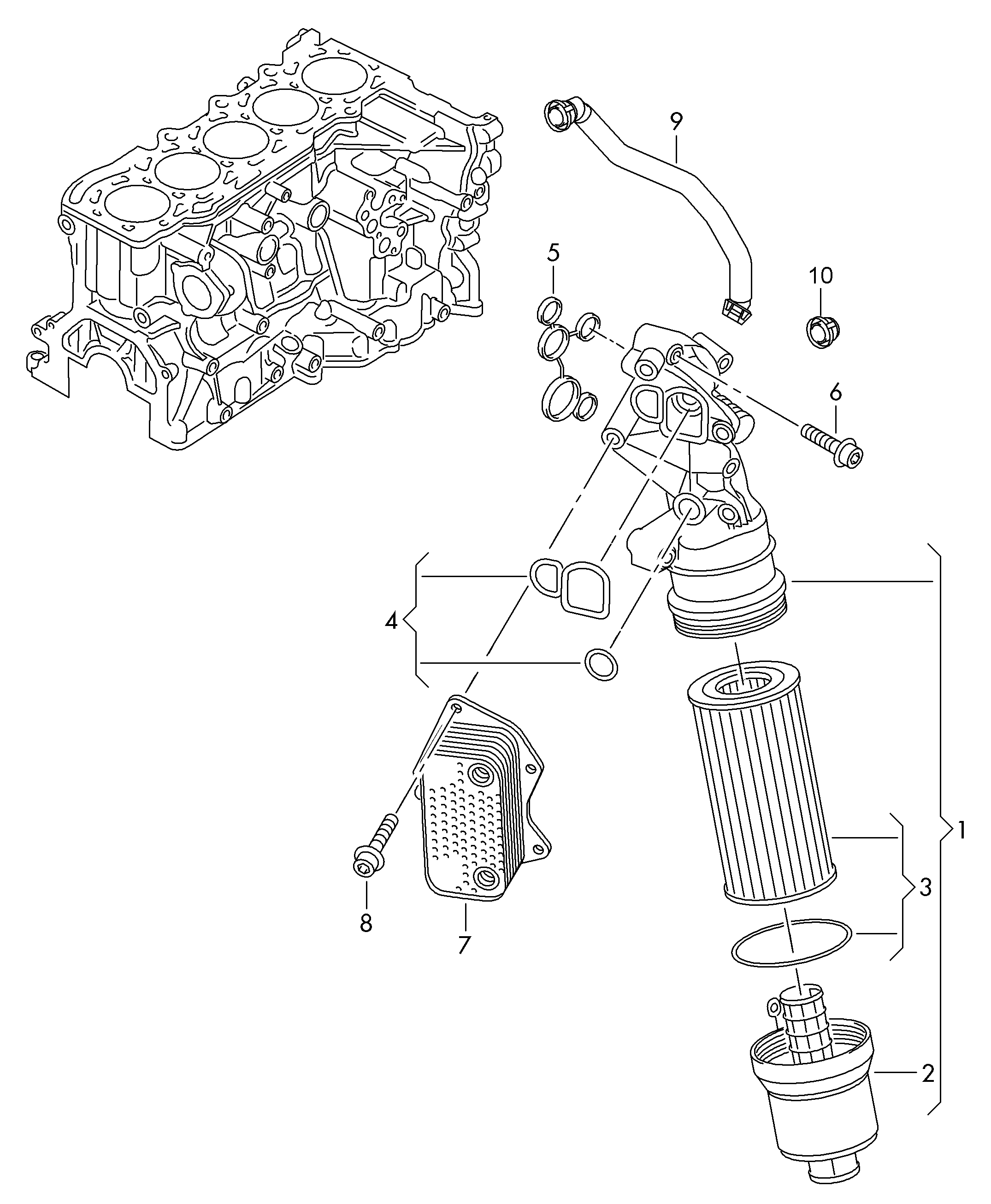 AUDI 07K 117 070 - Комплект гарнитури, маслен радиатор vvparts.bg