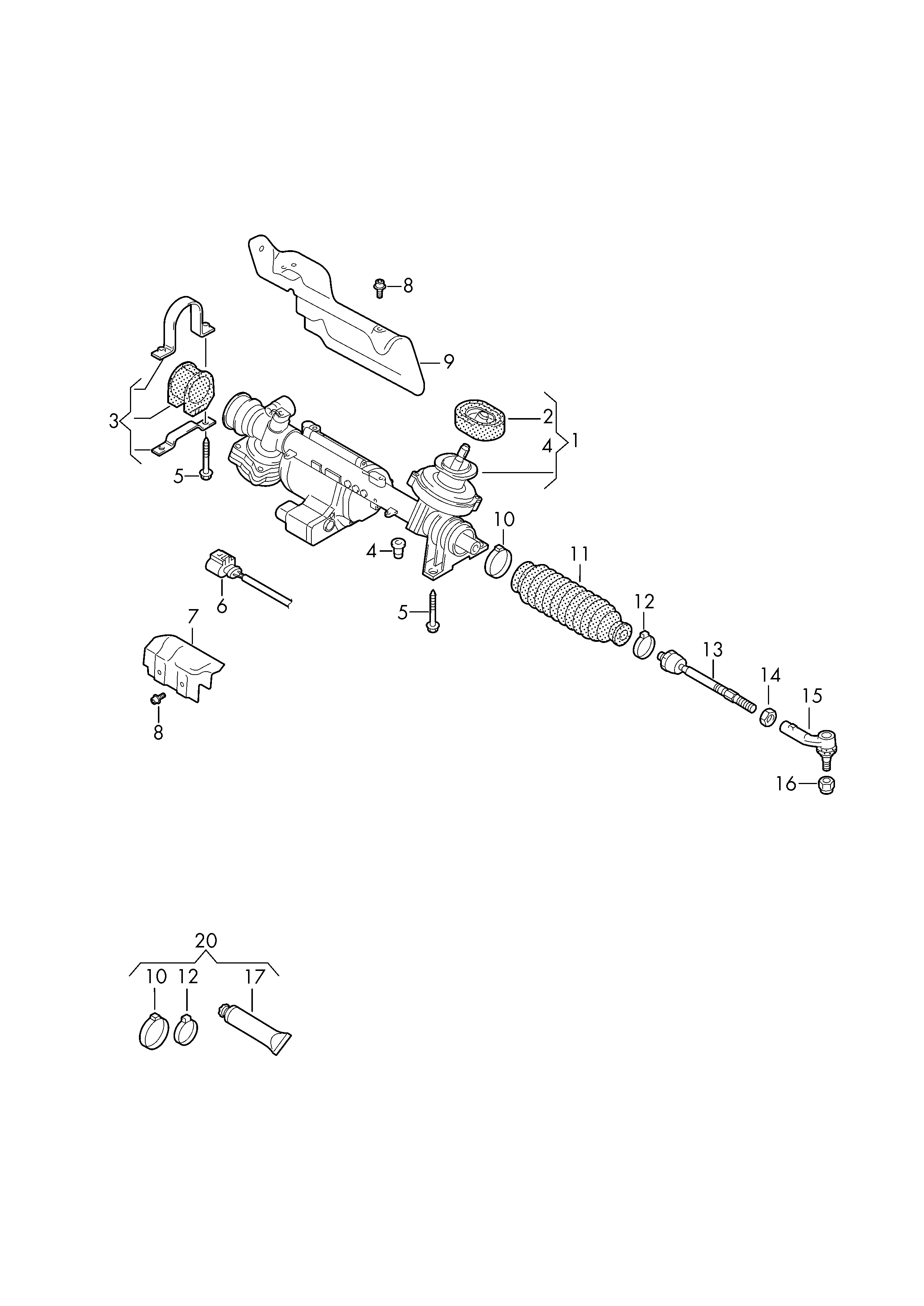 Seat 1K0 423 811 E - Накрайник на напречна кормилна щанга vvparts.bg