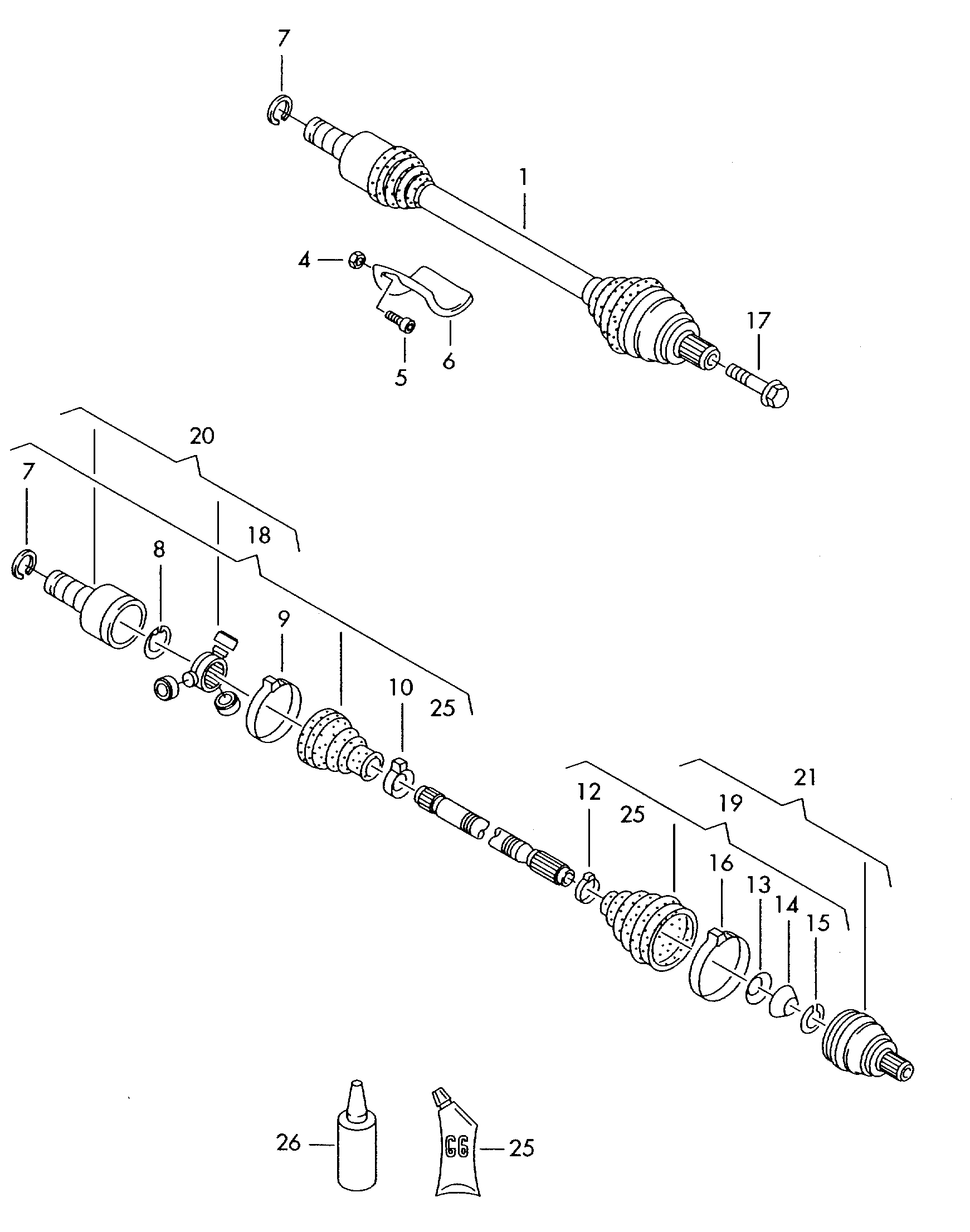 VAG 1KM 498 099 - Каре комплект, полуоска vvparts.bg