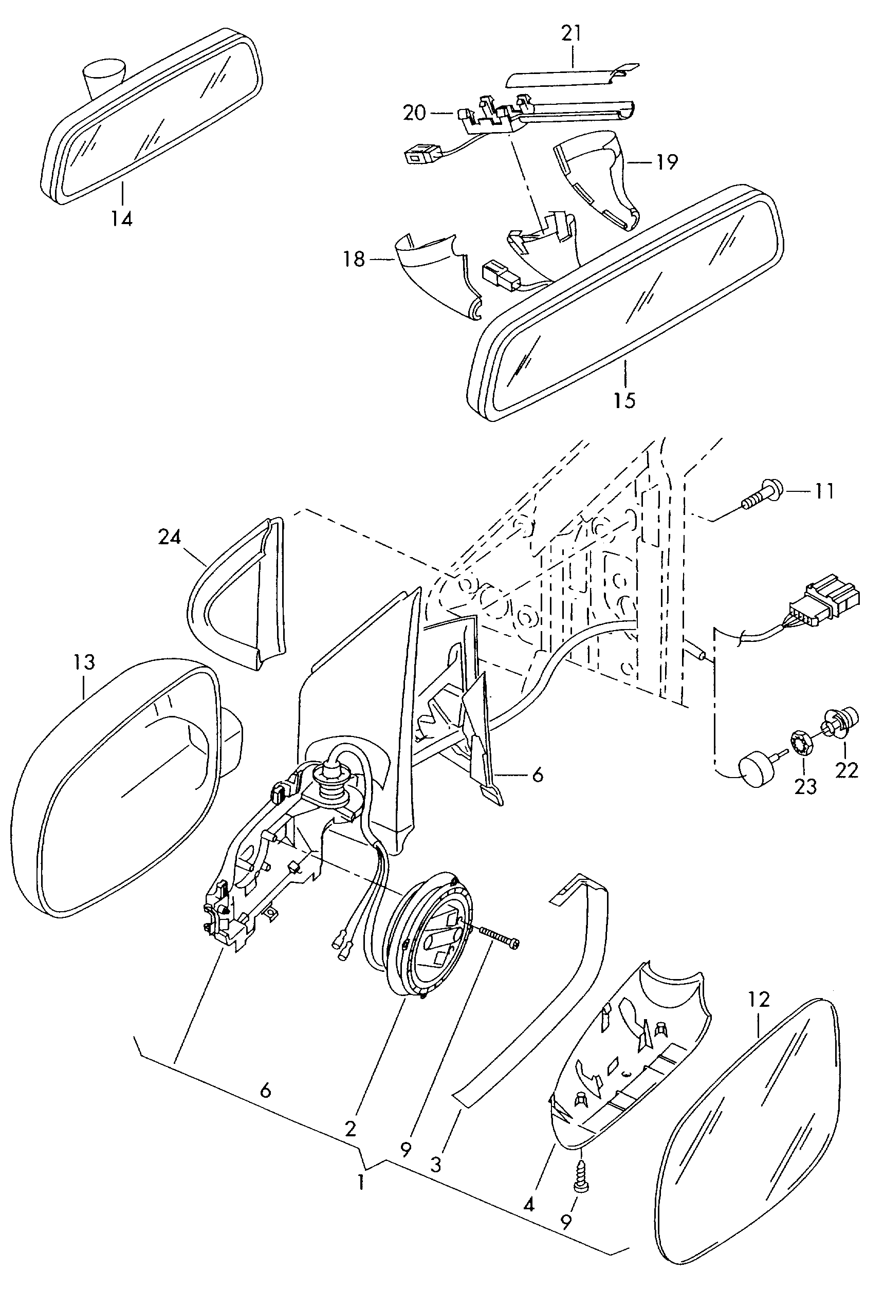 Seat 6Q0 857 521 A - Стъкло на огледало, външно огледало vvparts.bg