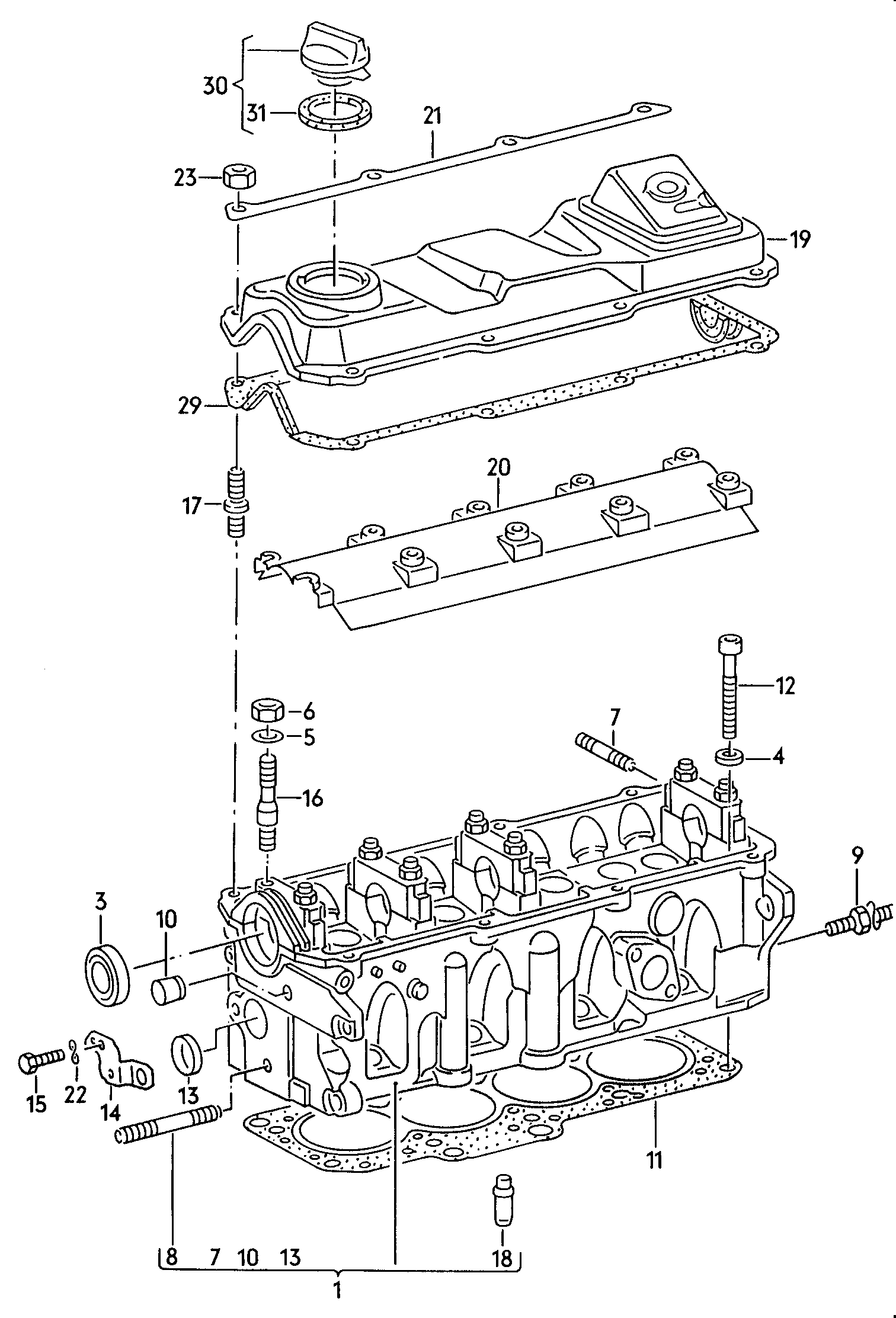 VAG 037103483C - Гарнитура, капак на цилиндрова глава vvparts.bg