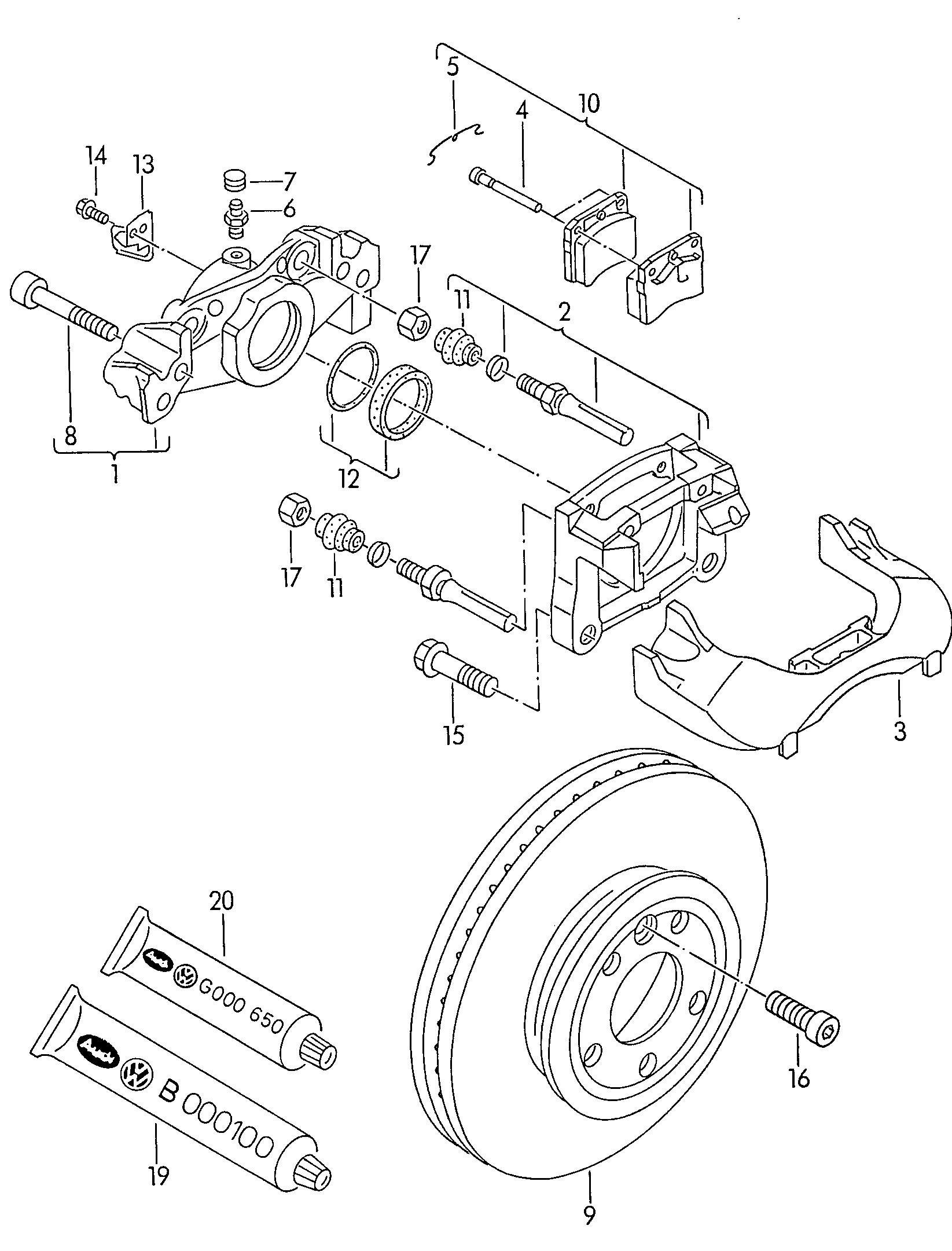 VAG 701 698 151 H - Комплект спирачно феродо, дискови спирачки vvparts.bg