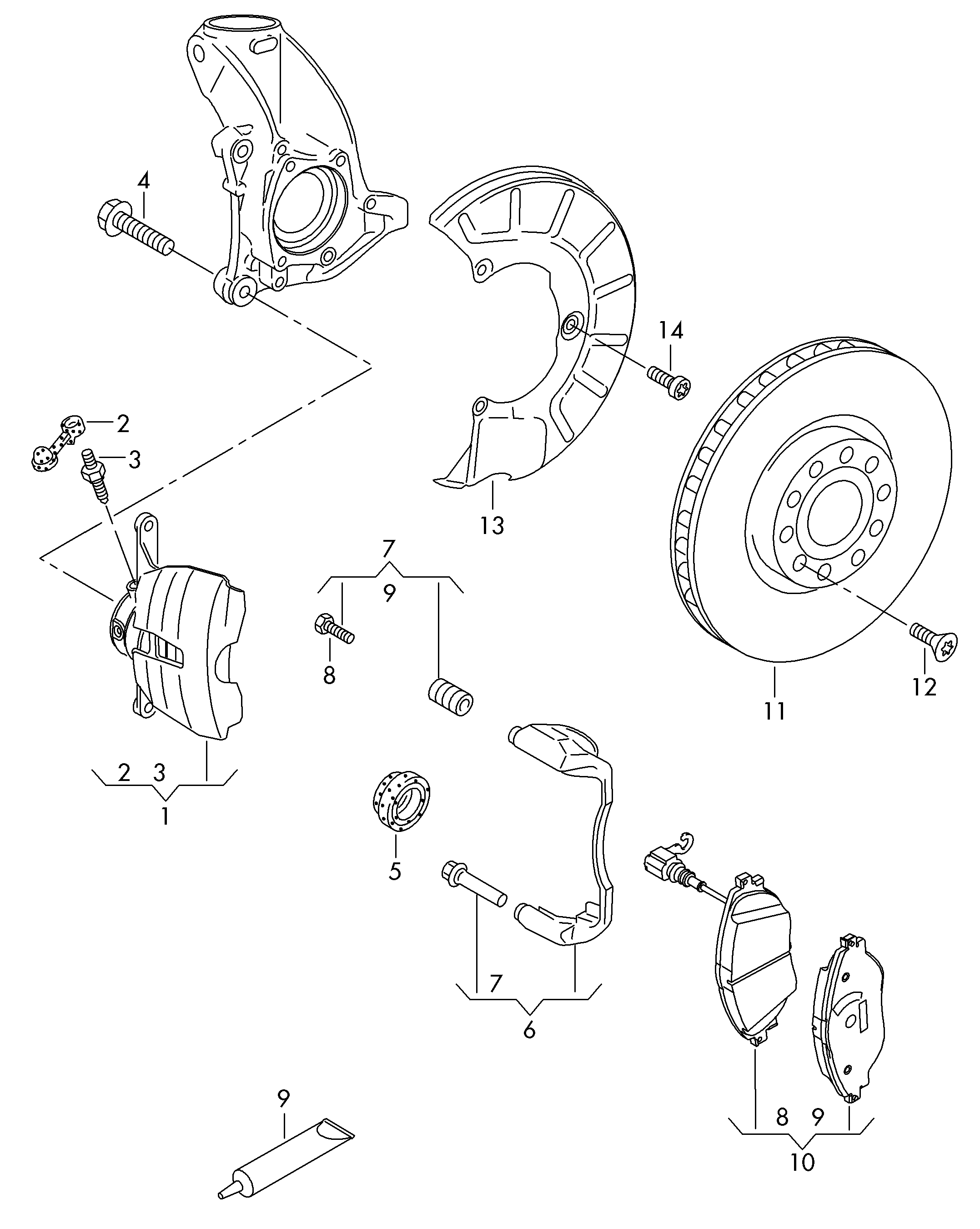 Seat 7N0 698 647A - Ремонтен комплект, спирачен апарат vvparts.bg