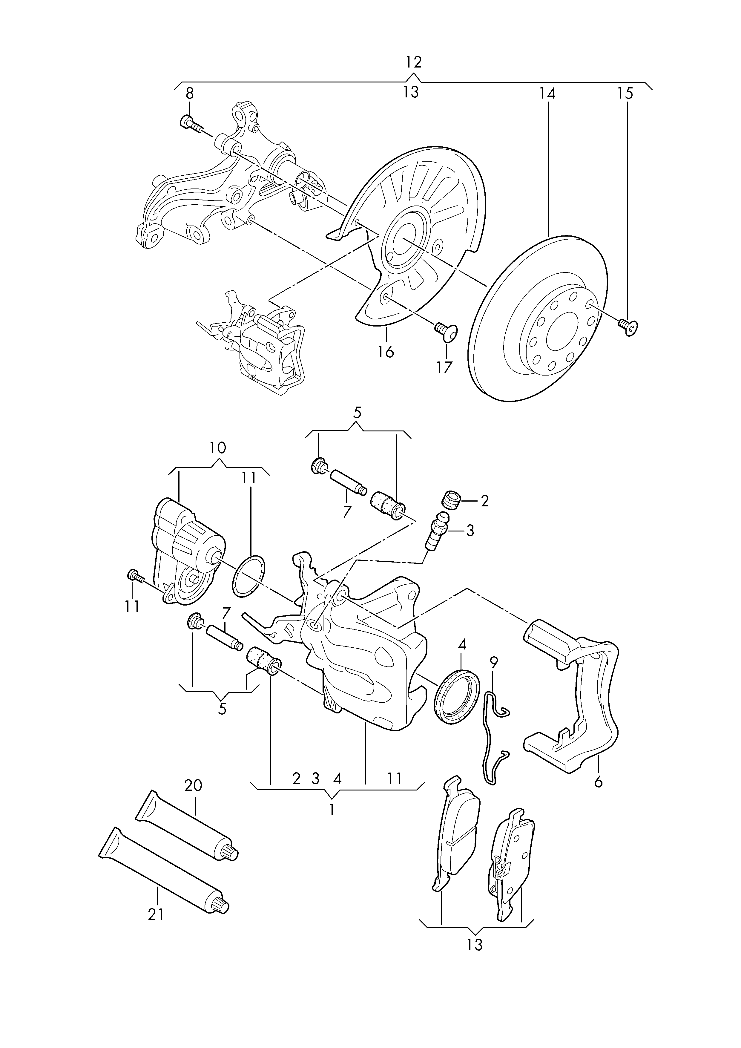 Seat 3Q0998281 - Елемент корпус, спирачен апарат ръчна спирачка vvparts.bg