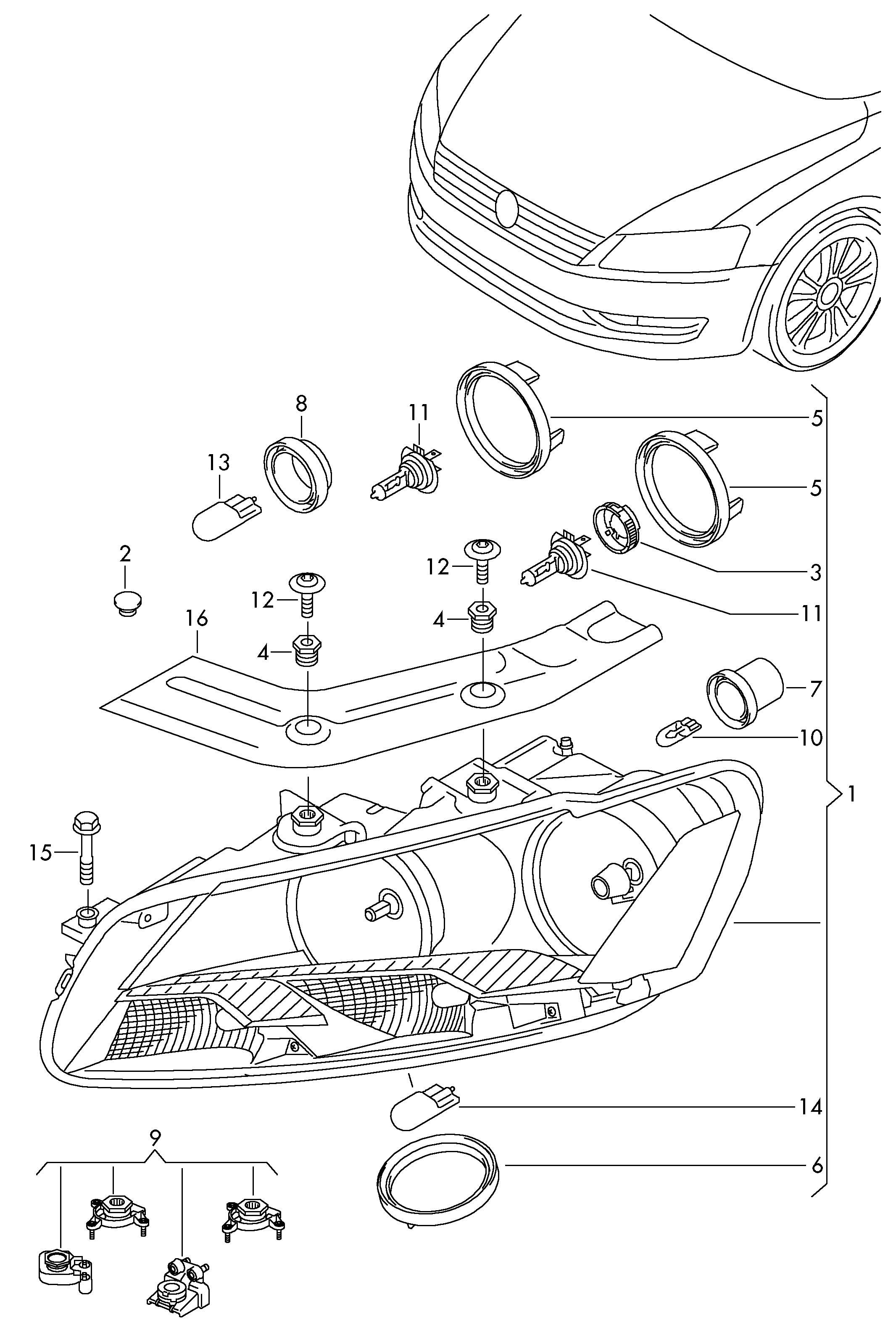 VW N   107 244 04 - Крушка с нагреваема жичка vvparts.bg