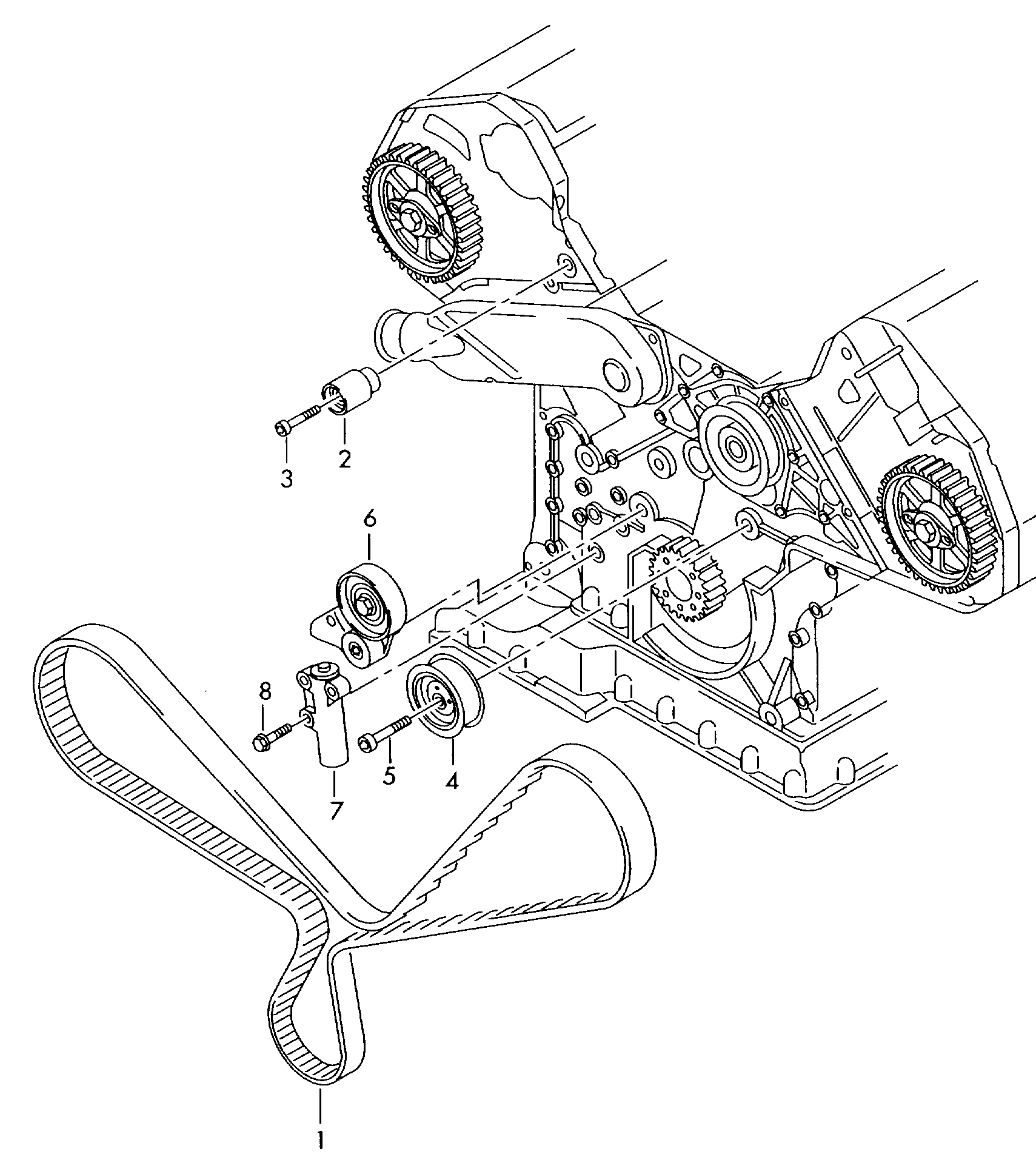 VW 077 109 485 E - Обтяжна ролка, ангренаж vvparts.bg