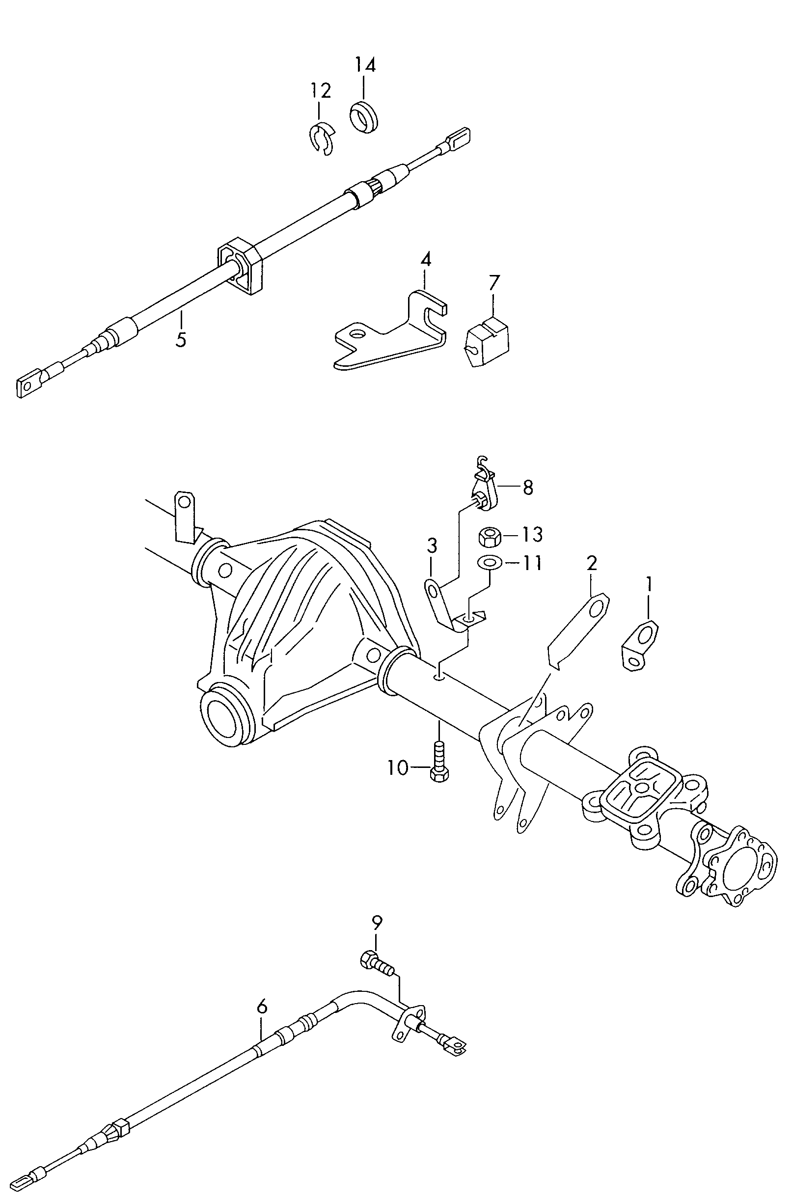 VW 2D0 609 721 A - Жило, ръчна спирачка vvparts.bg