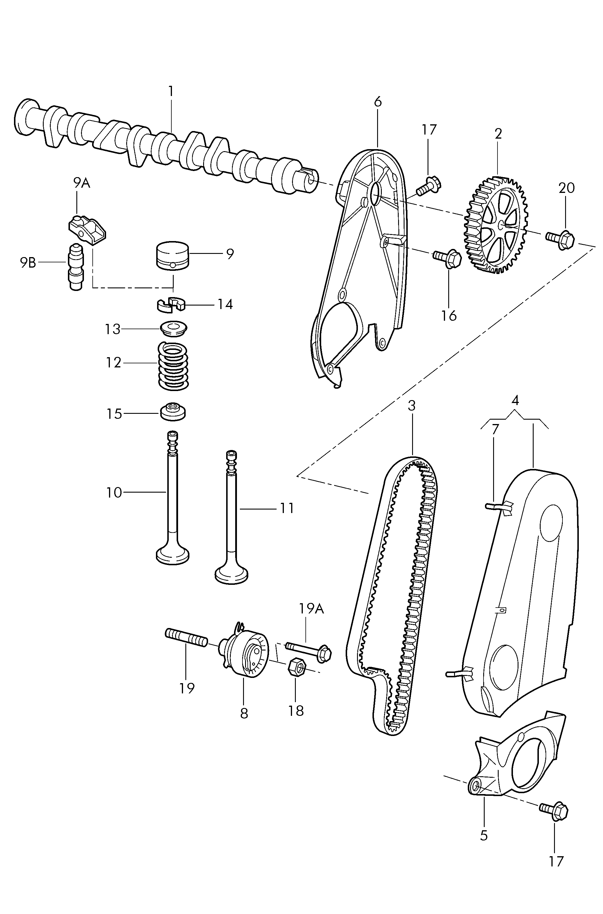 Skoda 030109119AB - Ангренажен ремък vvparts.bg