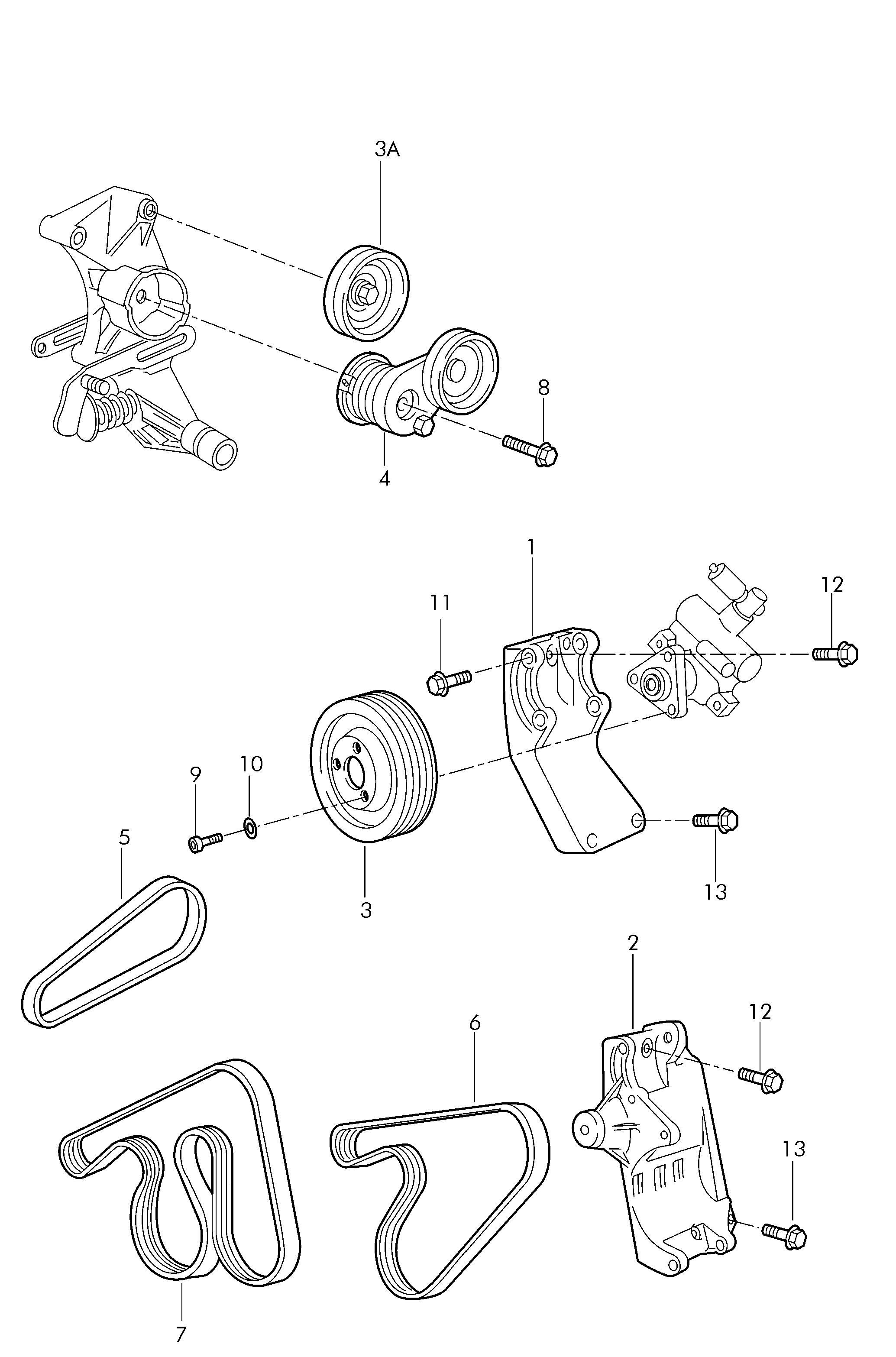 Seat 036 145 299 - Паразитна / водеща ролка, пистов ремък vvparts.bg