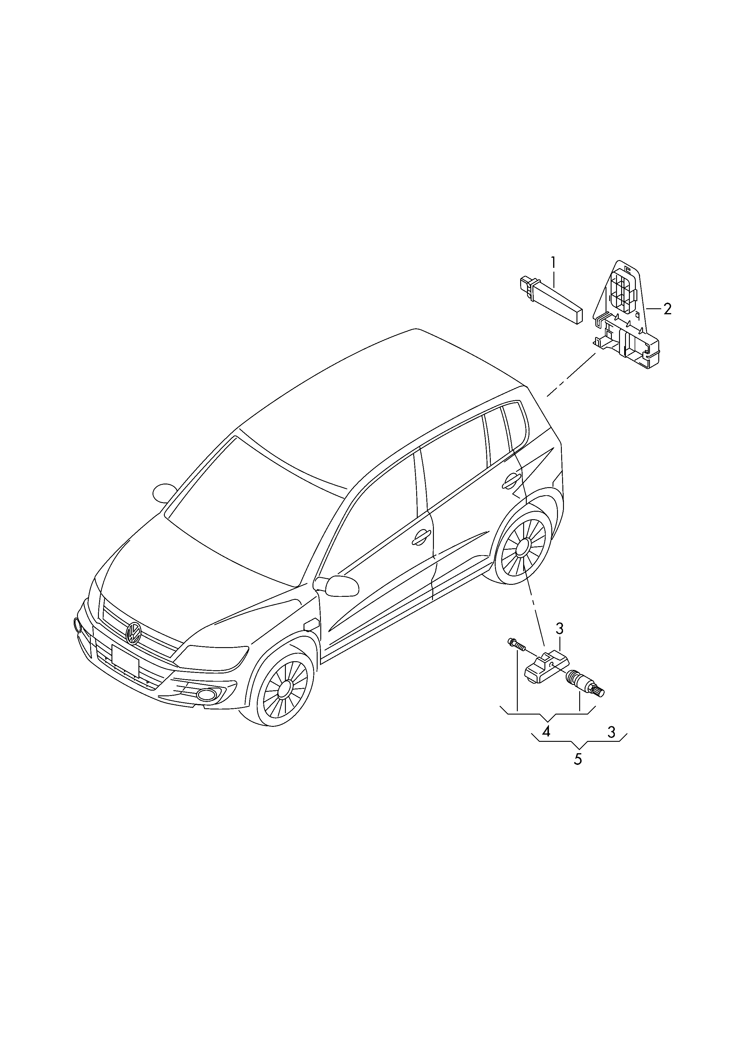 Skoda 3AA907275B - Датчик на колелото, контролна система за налягане в гумите vvparts.bg