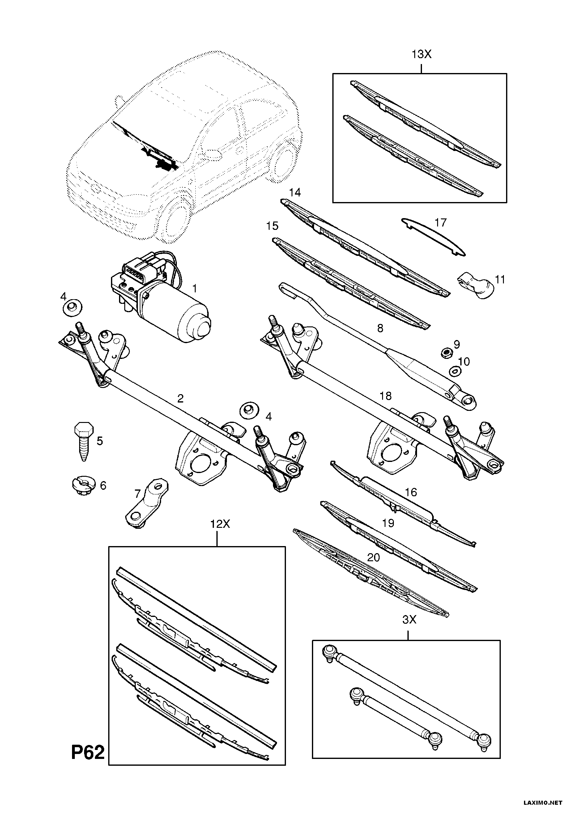 Opel 62 72 269 - Перо на чистачка vvparts.bg