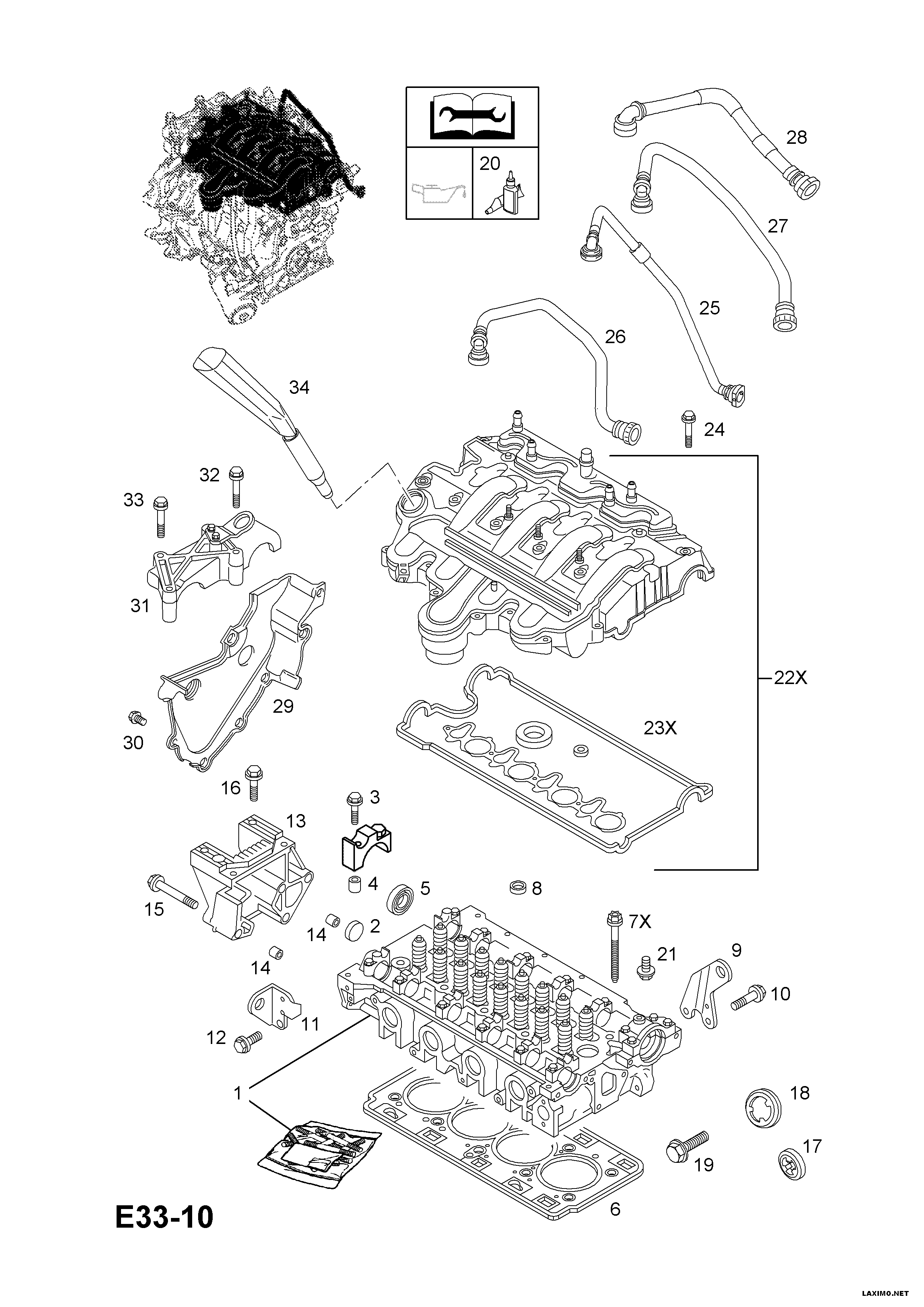 Vauxhall 44 03 869 - Гарнитура, цилиндрова глава vvparts.bg