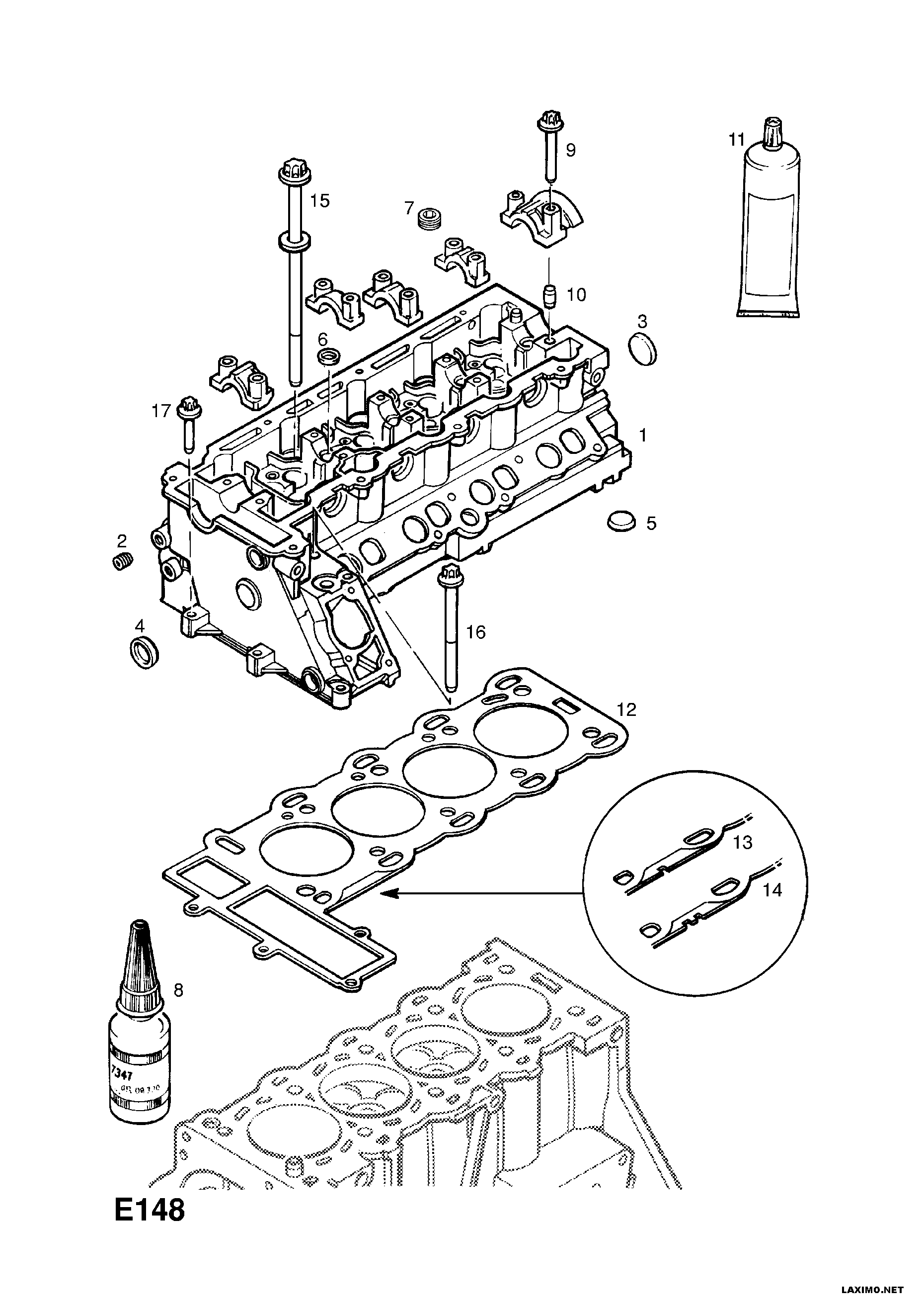 Opel 56 07 423 - Гарнитура, цилиндрова глава vvparts.bg