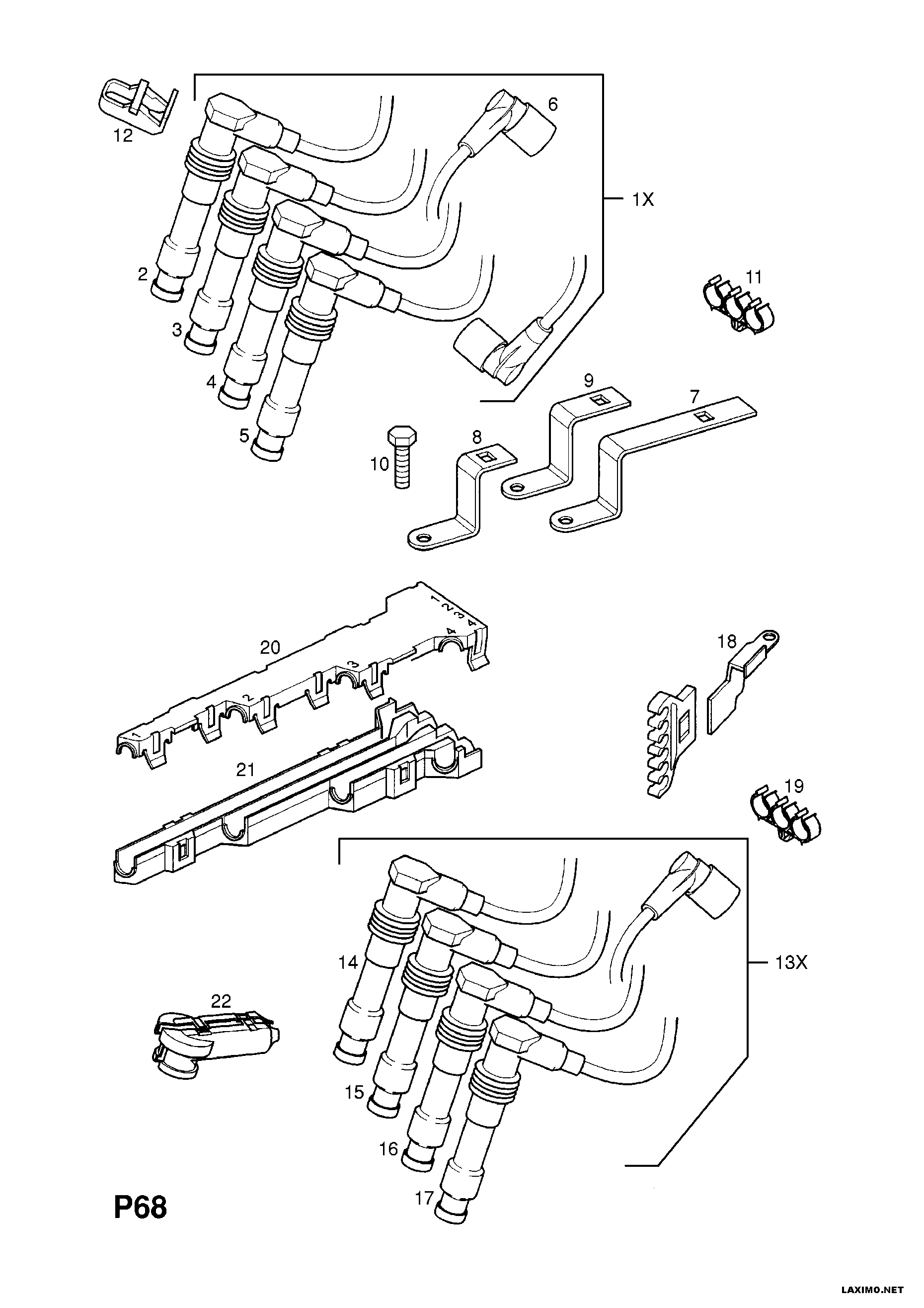 Opel 16 12 611 - Комплект запалителеи кабели vvparts.bg