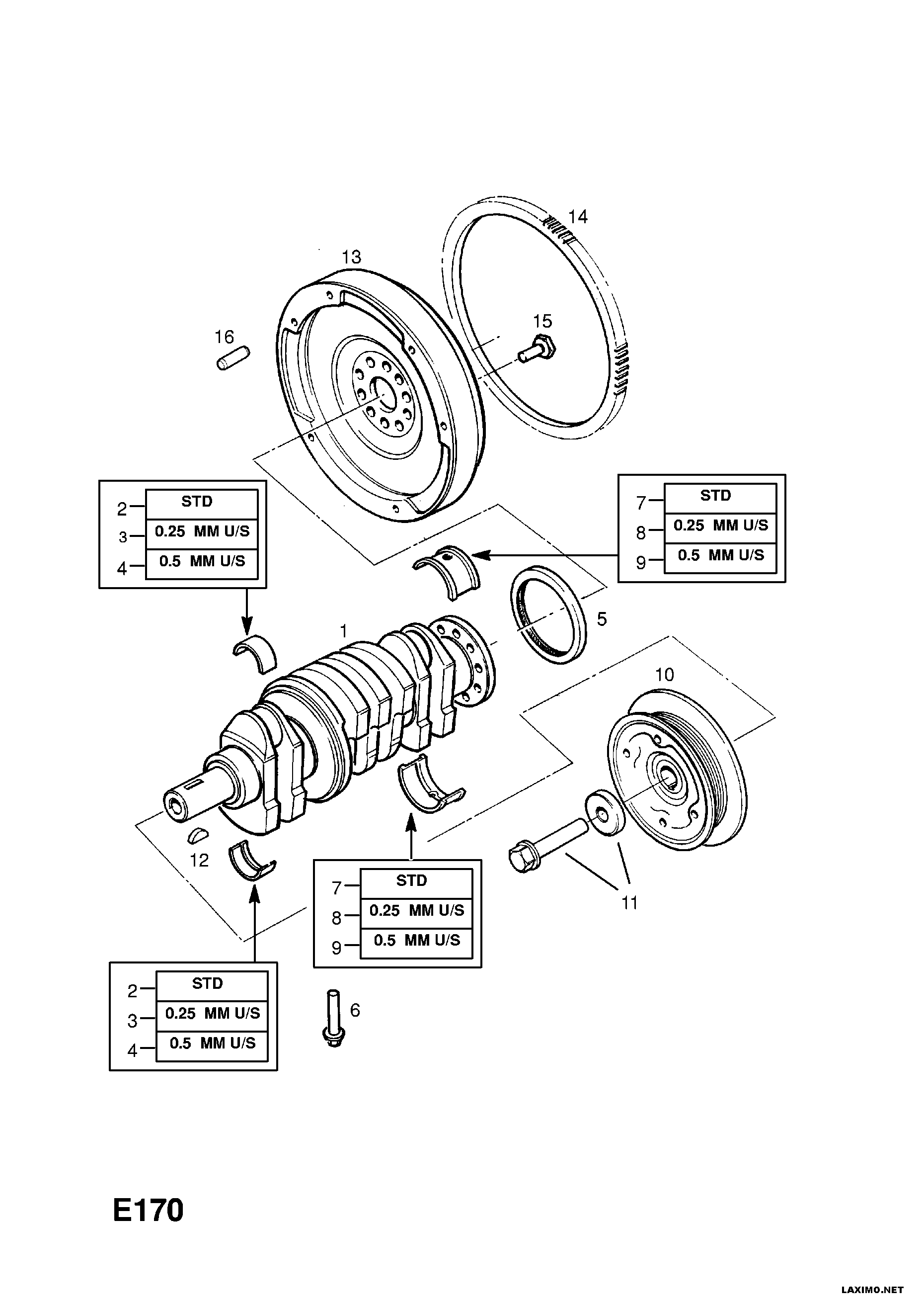 Opel 6 14 411 - Ремъчна шайба, колянов вал vvparts.bg